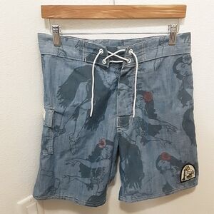 KANVAS BY KATIN Hula Girl Hawaiian Luau Boardshort, Size 29